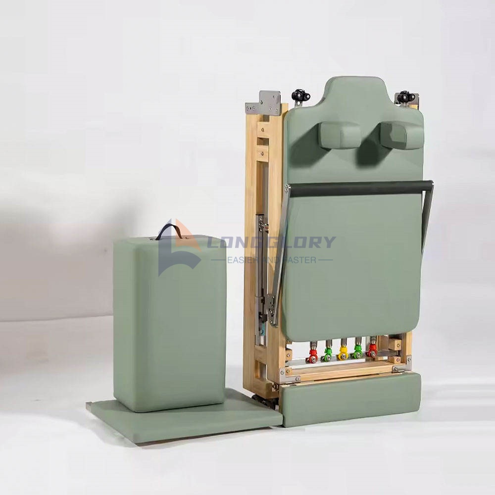 Skladací pilatesový reformátor z dubového dreva